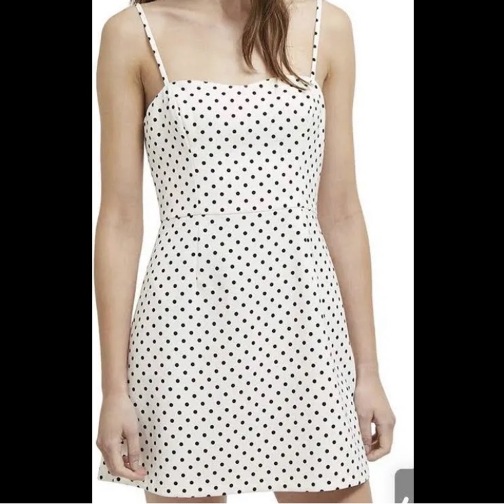 French Connection White Dress with Polka Dots
